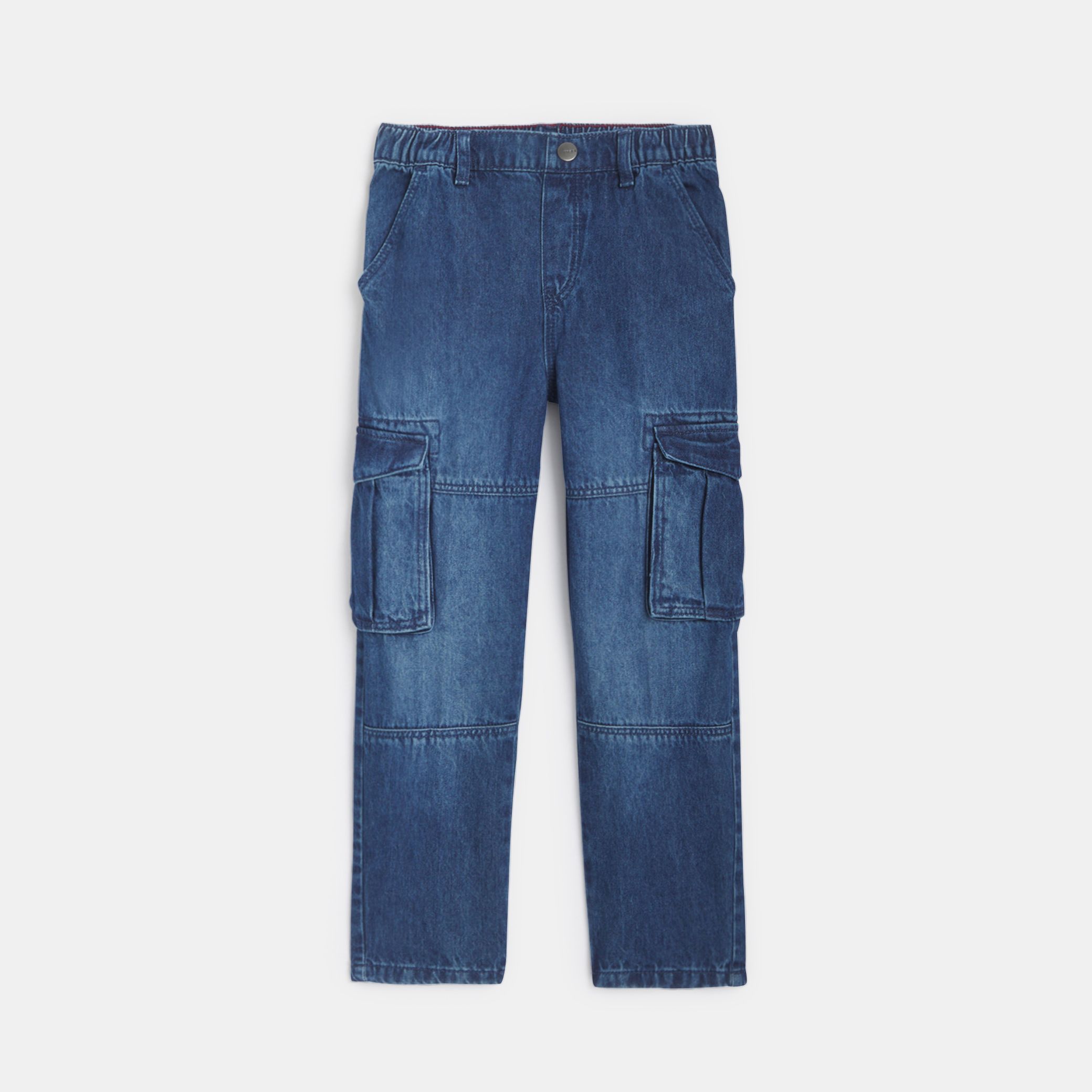 Quần cargo jeans xanh phai màu